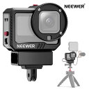 NEEWER GoPro Hero 11 10 9ビデオケージキット アルミニウムハウジングケース マイクオーディオアダプター 52mmフィルターアダプター 1/4 スレッド コールドシューマウント GoProマイク LEDライト Vlogメディアアクセサリーに対応 AC002