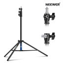 NEEWER 7.2ft/220cm エアクッションライトスタンド 頑丈な金属製三脚スタンド リングライト 写真撮影ライト用 1/4 ~3/8”ネジアダプター 3ウェイインターフェース付き 最大荷重:4.4ポンド/2kg ST-220AC