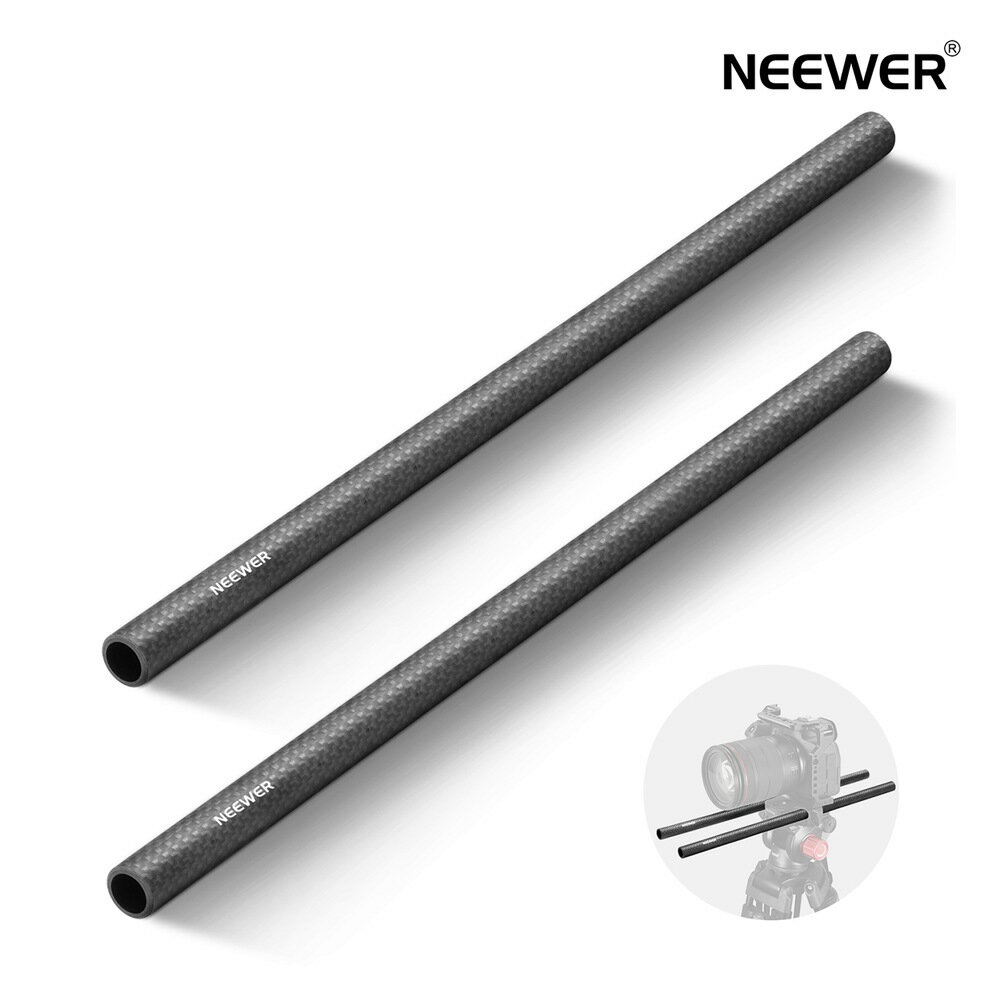 NEEWER 2本15mm延長ロッドカーボンファイバー 40cm/30cm SmallRigに対応 Tiltaに対応 15mmロッドレールサポートシステム DSLRショルダーリグ カメラスタビライザーケージ マットボックス ベースプレート適用 SR003/SR002