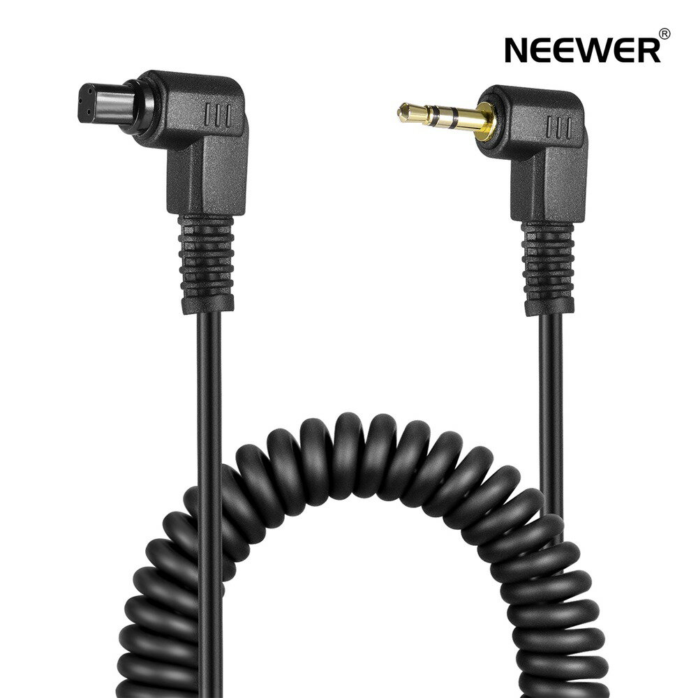 NEEWER 2.5mm-C3 リモートシャッターレリーズケーブル 3ピン付き キヤノンCanonR5, 7D Mark II, 6D Mark II, 5D Mark IV/III/II, 7D, 6D, 5D, 5DS, 5DR, 1D Mark IV/IIIカメラに対応