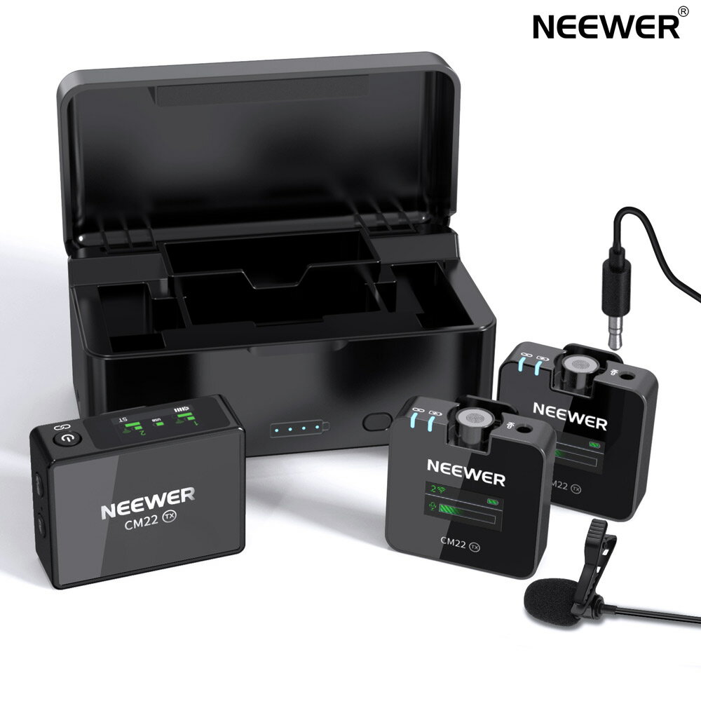 楽天neewer-store【40％OFF】NEEWER ワイヤレスピンマイク グリップマイク CM22 スマホ用 充電ケース付き 20時間連続収音 ワイヤレスマイク ラべリアマイク 2.4Gミニマイク iPhone iPad Android カメラ ノートパソコン対応YouTube Vlog インタビュー ポッドキャスト用