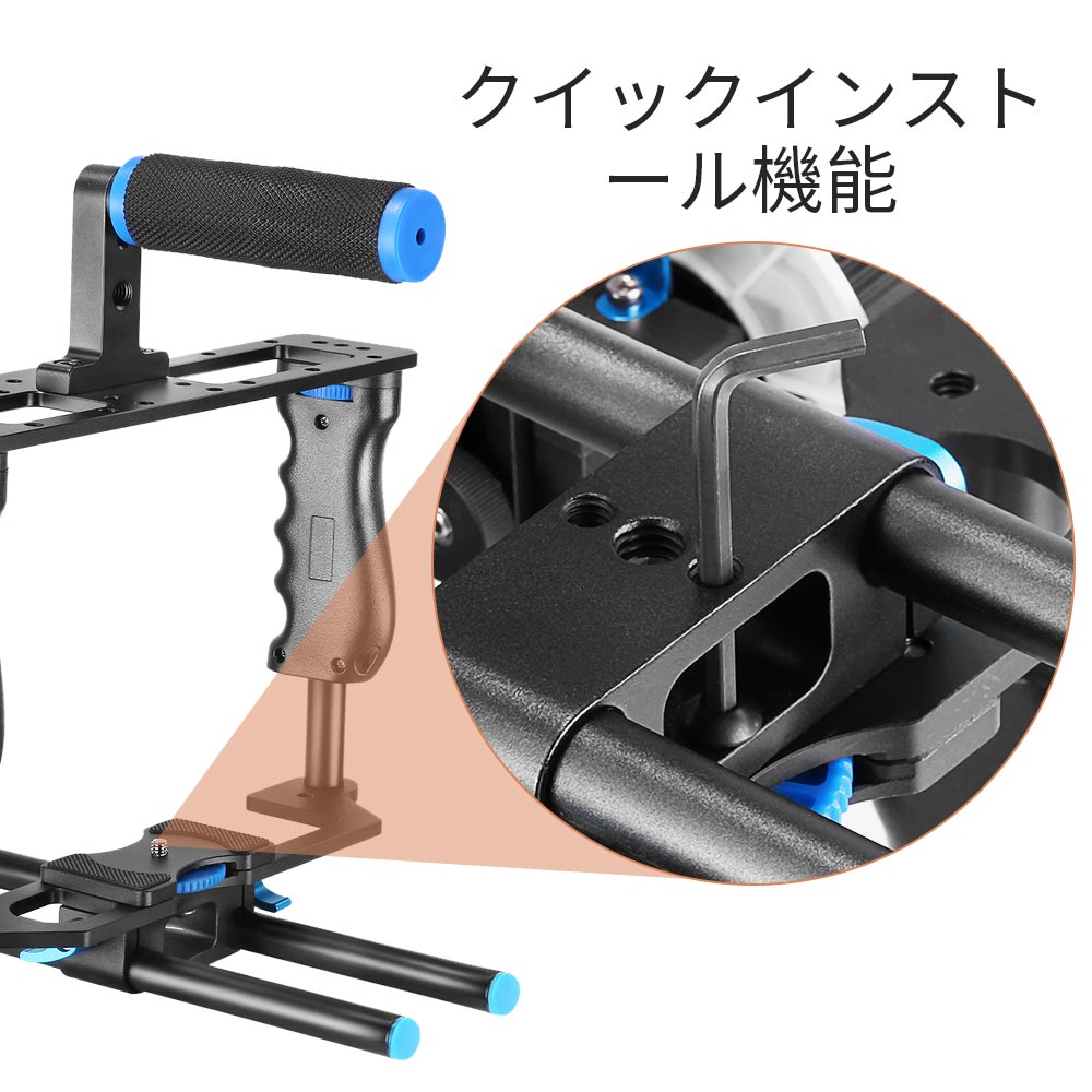 NEEWER ����ߥ˥����� �����ӥǥ������� �ե����ǲ�������å� �ȥåץϥ�ɥ롢�ǥ奢��ϥ�ɥ���åס�2��15mm���å��դ� Canon��Sony��Fujifilm��Nikon DSLR����餪��ӥ��ॳ�������ȸߴ��Ǥ���