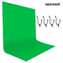 Neewer 背景布 緑 180x280cm 写真背景 バックグラウンド グリーンクロマキー背景 写真/ビデオ/スタジオ/フィルム/テレビ用 背景クリップ4つ付き