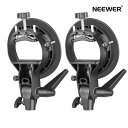 NEEWER 2点セット Sタイプ ブラケットホルダー スクエアヘッド フラッシュスピードライト用 Bowensマウント付き Godox AD200Pro NEEWER Z760 NW760 NW700 TT560 Q3 大型ハンドル アンブレラ マウントに対応 ST-FS