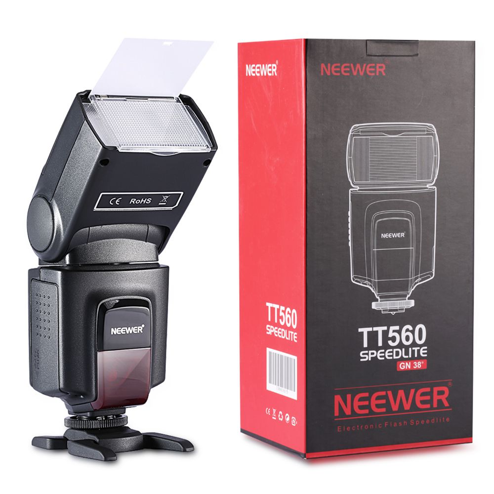 Neewer TT560フラッシュスピードライト 12枚カラーフィルターとIR ワイヤレスリモコン付き Canon Nikon Panasonic Olympus と他のDSLRカメラに対応 ハードディフューザーとマイクロファイバークリーニングクロスも付き