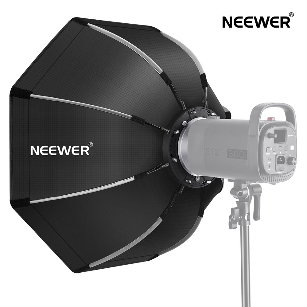 NEEWER 65cm/26inch八角形ソフトボックス 折りたたみ式 ボーエンズマウントスピードリング、キャリングケース付き スピードライト、スタジオフラッシュ、モノライト、ポートレートと製品写真撮影に対応