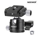 NEEWER プロな28MMロープロファイル三脚ボールヘッド 360度パノラマ回転 2つのロックノブ、1/4インチアルカタイプQRプレート、バブルレベル付き デジタル一眼レフカメラ三脚一脚スライダーに対応 最大負荷重5kg