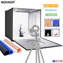 【★楽天1位獲得】NEEWER 撮影ボックス 60cm 写真スタジオライトボックス 明るさ調整可能 折りたたみ式 ポータブル 卓上写真照明キット 80/120LEDライト 4色背景