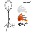 Neewer 18インチ調光可能なSMD LEDリングライト照明キット ライトスタンド、スマートフォンホルダー、ホットシューアダプター付き 肖像画、YouTubeビデオ撮影用