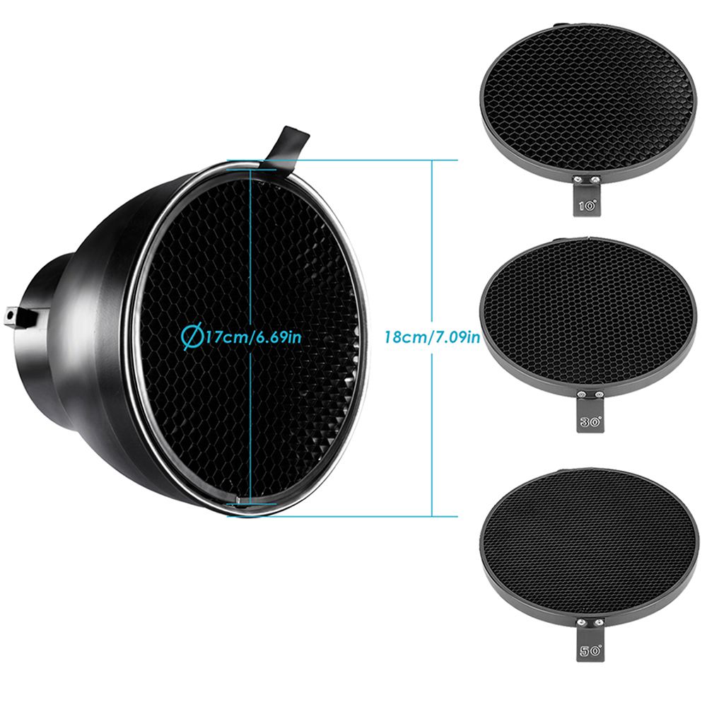 NEEWER 6.6�����/16.8cm����ߥ˥�����ϥ˥��॰��åɥ��å�(10 30 50 ��)��7�����ɸ���ե쥯�����ǥ��ե塼���� Bowens�˥ޥ���Ȥ���