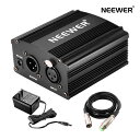 NEEWER 1チャンネル48Vファンタム電源 アダプター XLRオーディオケーブル一本付属 コンデ ...