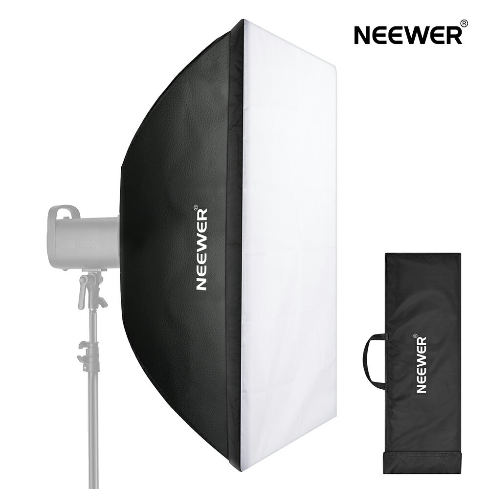 NEEWER 60×90cm長方形ソフトボックスソフトライトディフューザー NEEWER S101-300W /400W /300W PRO /400W PRO /Vision 4 /CB60 /CB100 /CB150およびその他のBowensマウントライトと互換性があり キャリーバッグ付き