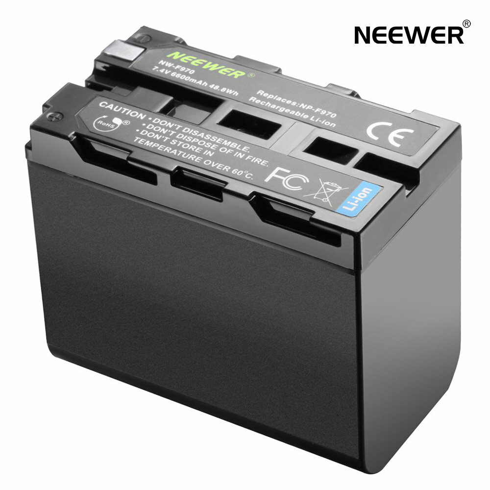 NEEWER 6600mAh Sony NP-F970互換バッテリー Li-ionカメラバッテリー 充電式 大容量バッテリー SONY NP-F970 NP-F960 NP-F975 NP-F570 NP- F750 NP-F770対応