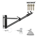 P10倍+5%引クーポン◆NEEWER 壁掛けブームアーム 三角形ベース付 180度回転 最大伸長66.5in/169cm スタジオ撮影 動画 ストロボ 照明 モノライト ソフトボックス 撮影用傘 レフ板に対応(黒)(3)