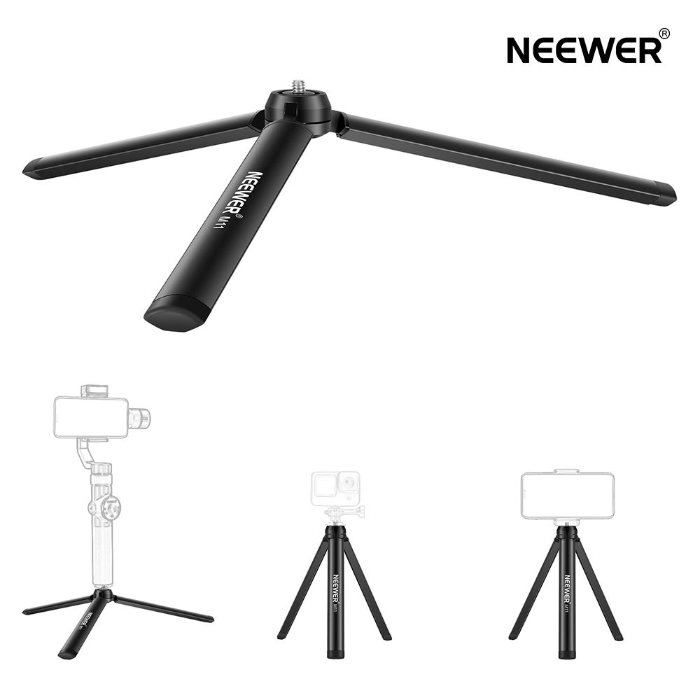 NEEWER 金属ミニ三脚 卓上三脚 スマートフォン三脚 デスクトップ三脚スタンド コンパクト三脚 Crane M2 Smooth Q2 ジンバルハンドルグリップスタビライザー すべてのカメラに適用