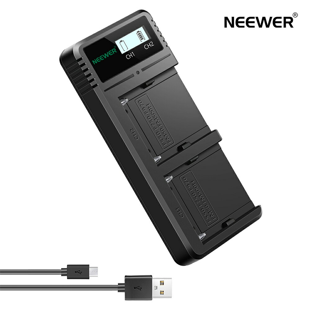 NEEWER USB充電器 高速バッテリー充電器 LCDディ