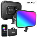 【20%OFF+P10倍！】NEEWER 18.3インチ RGB LEDビデオライトパネル 撮影照明 LEDライト APPコントロール付き、360°フルカラー、1個 60W調光可能 2500K~8500K RGB 168 LED パネル、CRI/TLCI 97+、17の特別シーン効果付き ゲーム/YouTube/ズーム写真用