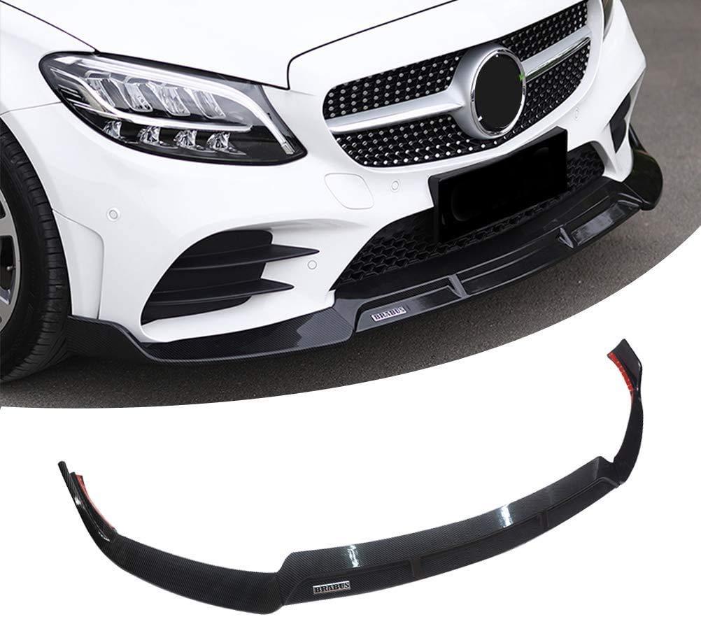 樂天商城 - リップスポイラー 2019 2020 ベンツ Cシリーズ W206 C300 BARBUSスタイル ABS樹脂製 カーボン調塗装済み 艶あり黒 フロントスポイラー 3分割り エアロパーツ