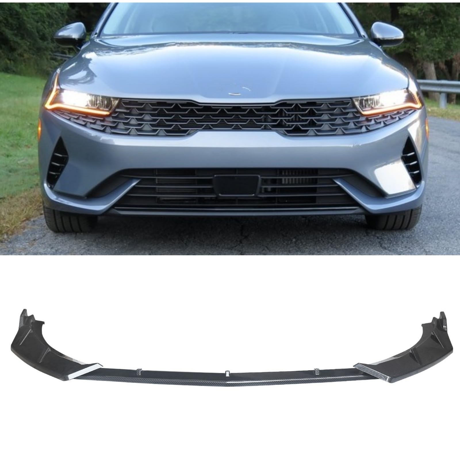樂天商城 - KIA フロントスポイラー KIA K5 LX LXS EX 2021-2024 適合 フロントリップ リップスポイラー ABS製 塗装済み エアロパーツ ガーニッシュ カーアクセサリー カーボン調