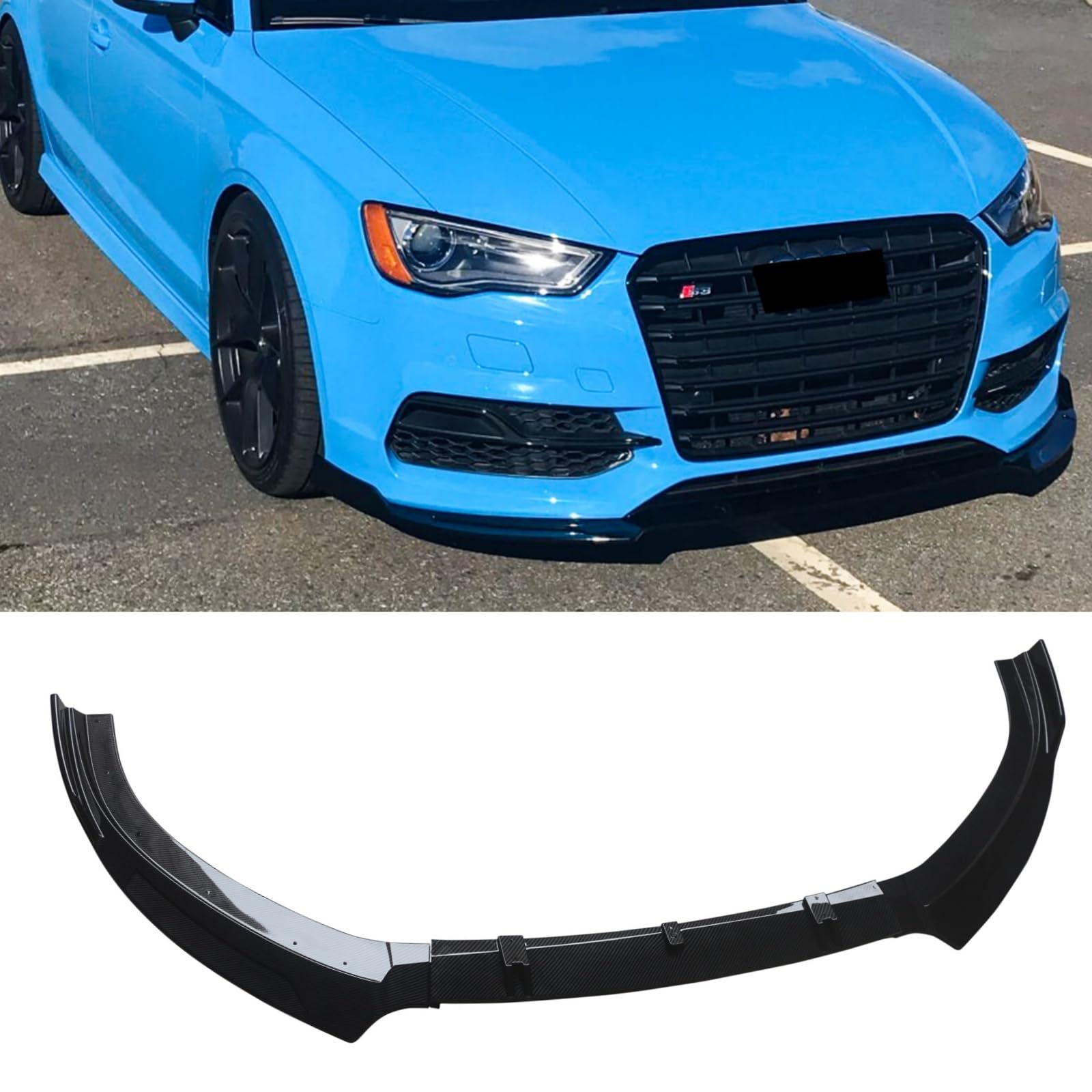 フロントスポイラー アウディ 2014-2016 S3 A3 Sライン 適合 フロントリップ リップスポイラー ABS製 塗装済み エアロパーツ ガーニッシュ カーアクセサリー カーボン調