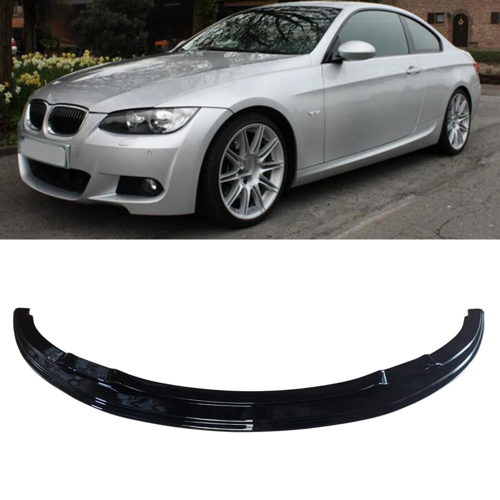 Rakuten - BMW フロントスポイラー 2006-2009 3 シリーズ E92 E93 Pre-LCI M スポーツ 用 フロントリップ ABS 塗装済み リップスポイラー フロントバンパー エアロパーツ ガーニッシュ カーアクセサリー 改装パーツ