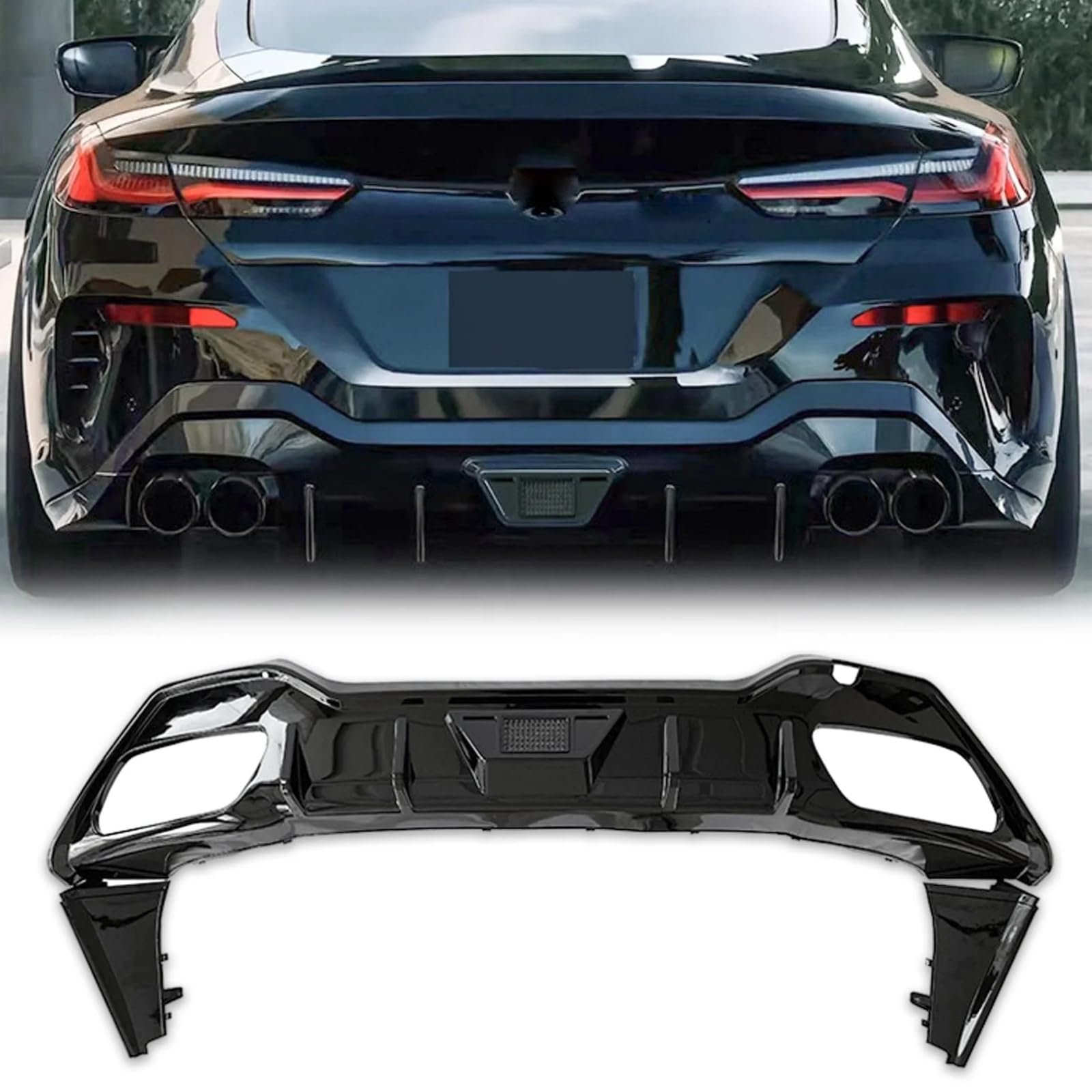 リアディフューザー 2020-2024 BMW 8シリーズ G16 グランクーペ 4ドア Mスポーツ 車種専用 リアバンパ..