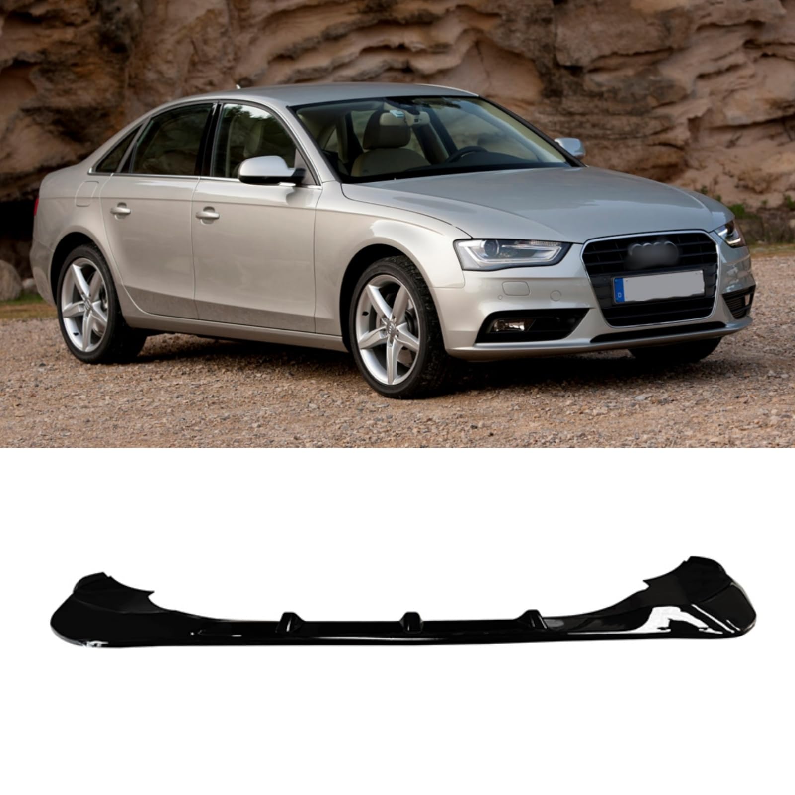 フロントスポイラー 2013-2016 アウディ A4 B8.5 アバント 用 フロントスプリッター ABS塗装 フロントバンパー リップスポイラー フロントリップ 艶あり黒 エアロパーツ ガーニッシュ カーアクセサリー