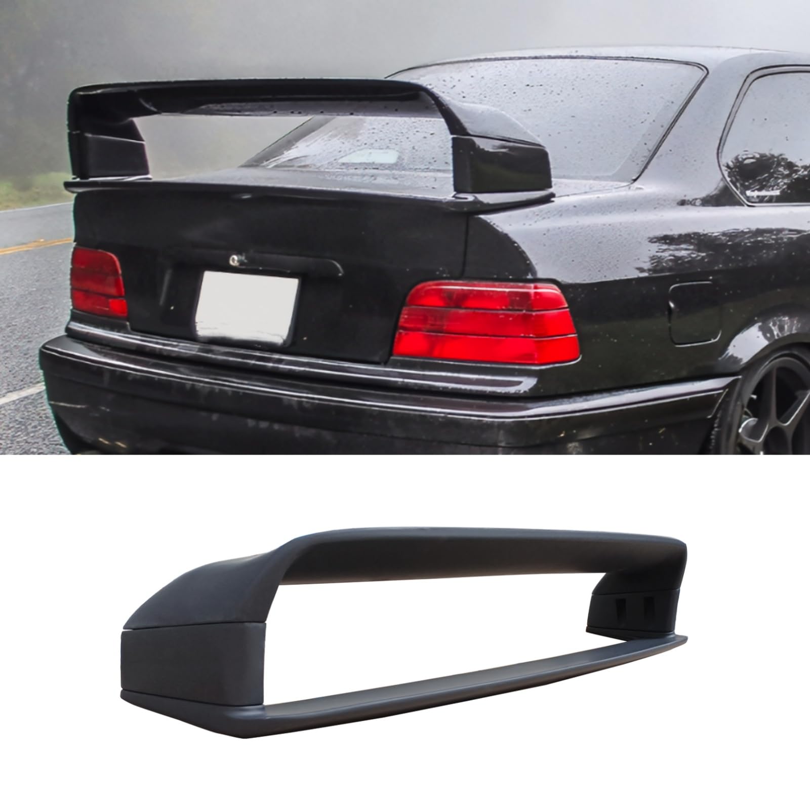E36 リアスポイラー 1992年〜1998年 BMW 3シリーズ E36 M3 クーペ カブリオレ 車種専用 リアウイング トランクスポイラー リアアンダースポイラー 艶消し黒 ABS製 塗装済み エアロパーツ ガーニッシュ カーアクセサリー