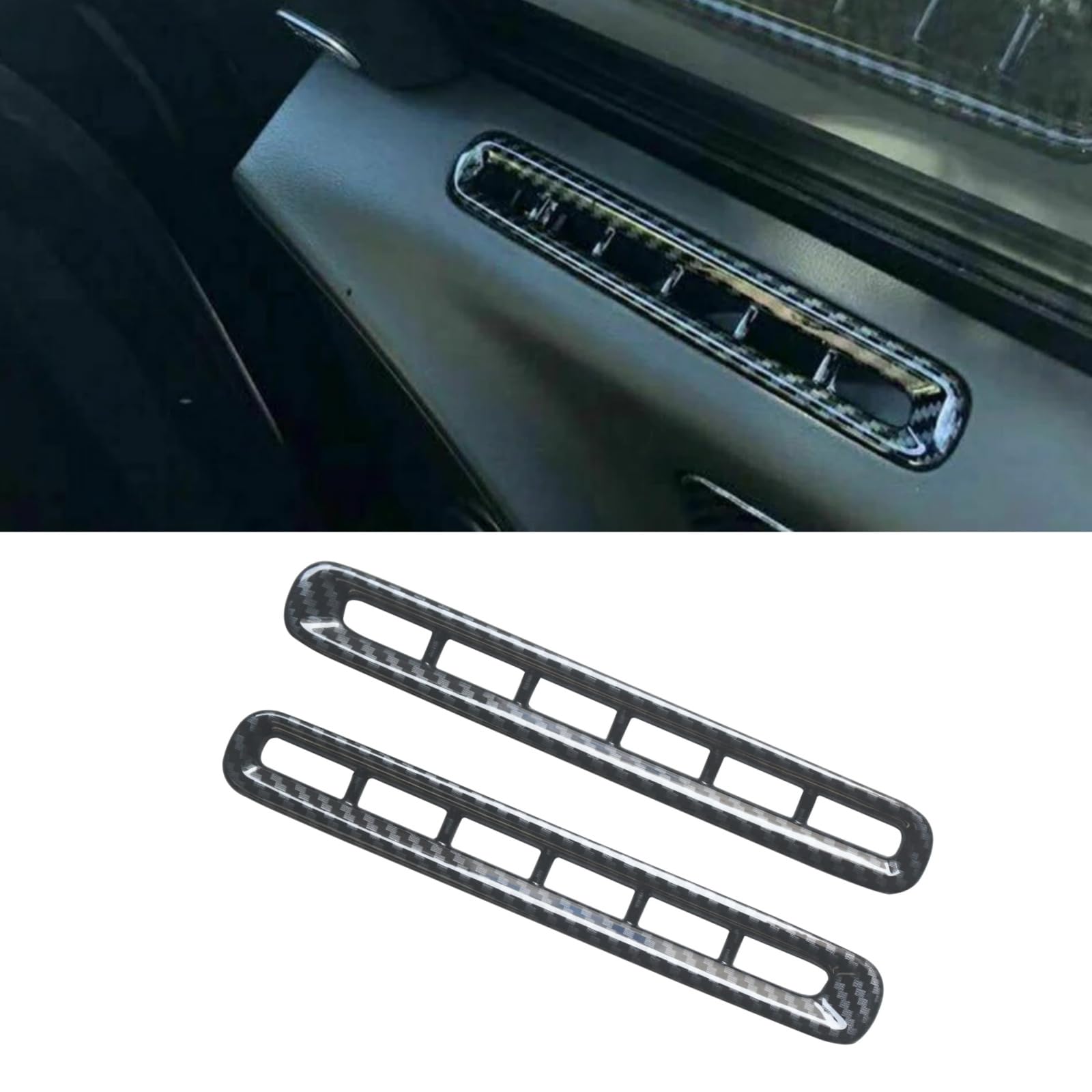 エアベントカバー 2011-2020 ダッジチャージャー用 エアベント アウトレット パネルカバー カバー フレーム ドレスアップ 内装 汚れ防止 傷防止 貼るだけ簡単 カーパーツ アクセサリー 保護カバー カー用品 内装 カスタムパーツ 2Pcs カーボン調