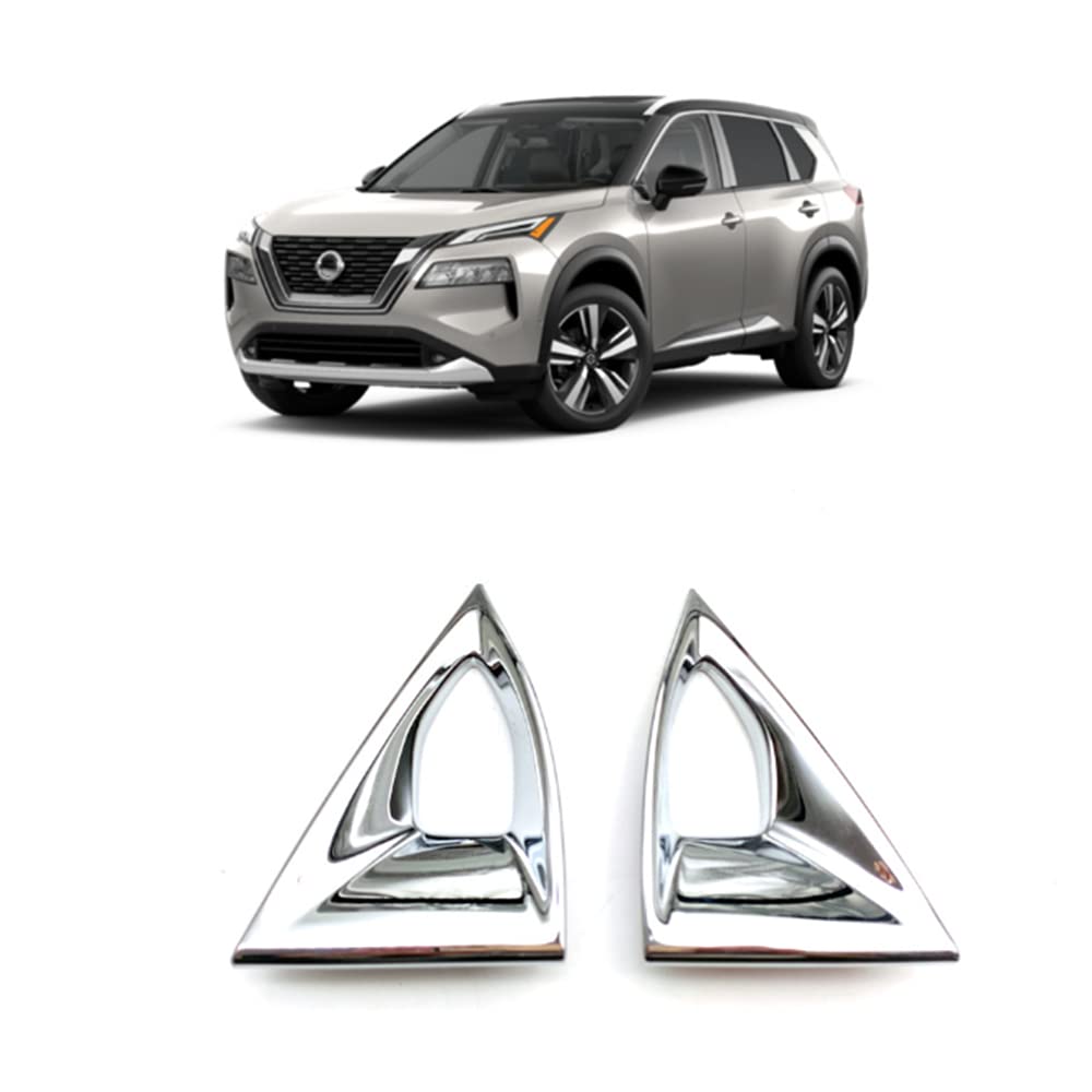 ニッサン 新型 エクストレイル T33系 2022年8月~現行 に適合 フロント フォグランプ 2枚 ABS 艶あり カバー リム