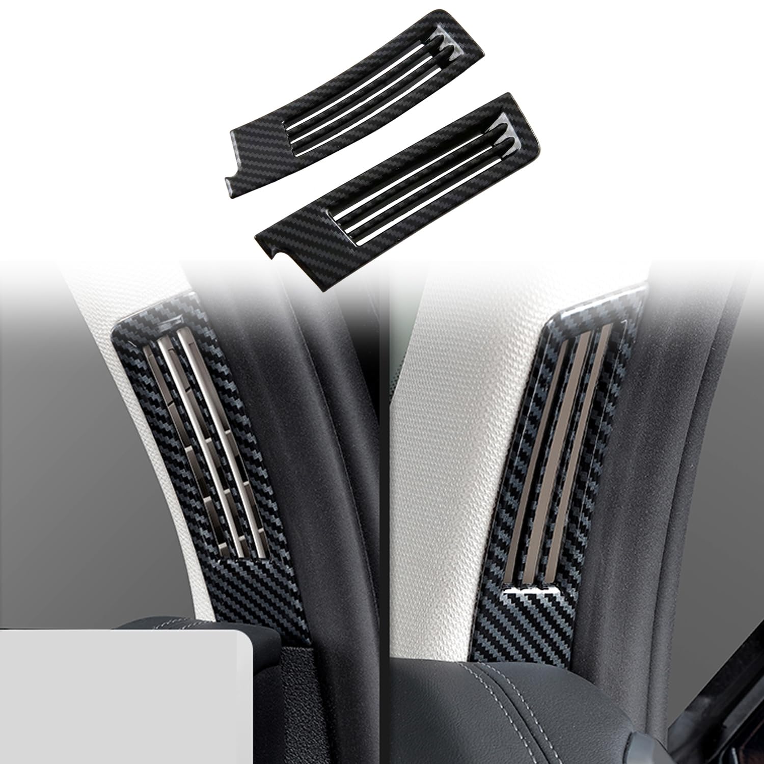 BMW X1 iX1 U11 新型 2023~に適合フロント サイド エアコンベント カバー Aピラー 吹き出し口 アクセサリー ガーニッシュ 内装 カスタム パーツ カーボン調 ABS 2PCS