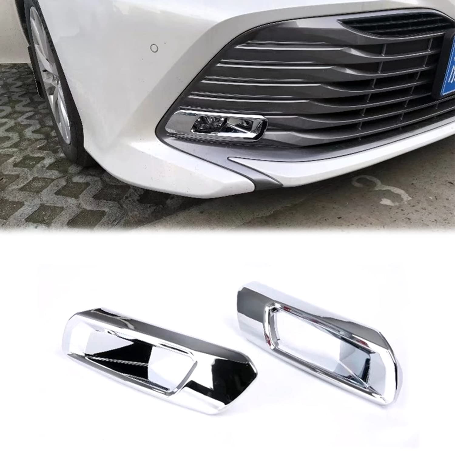 トヨタカムリ 70系 CAMRY 2017年7月-2020年に適合フロントフォグランプ 装飾パーツ フォグライト傷防止アクセサリー 艶あり社外品 左右セット