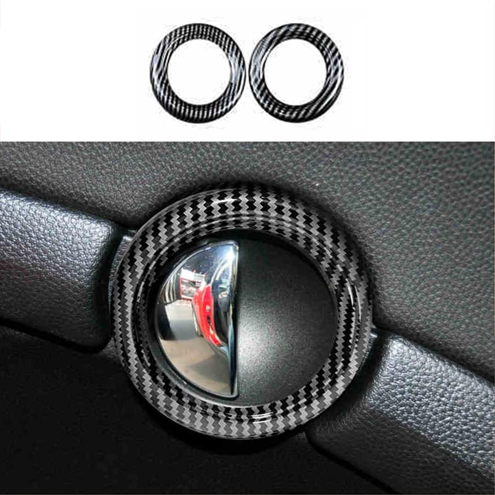 BMW MINI ミニ R55 R56 に適合 インナー ドアハンドル ガーニッシュ リング 装飾ステッカー カバー ドアハンドル プロテクター インテリア アクセサリー 内装パーツ カーボン調 2P