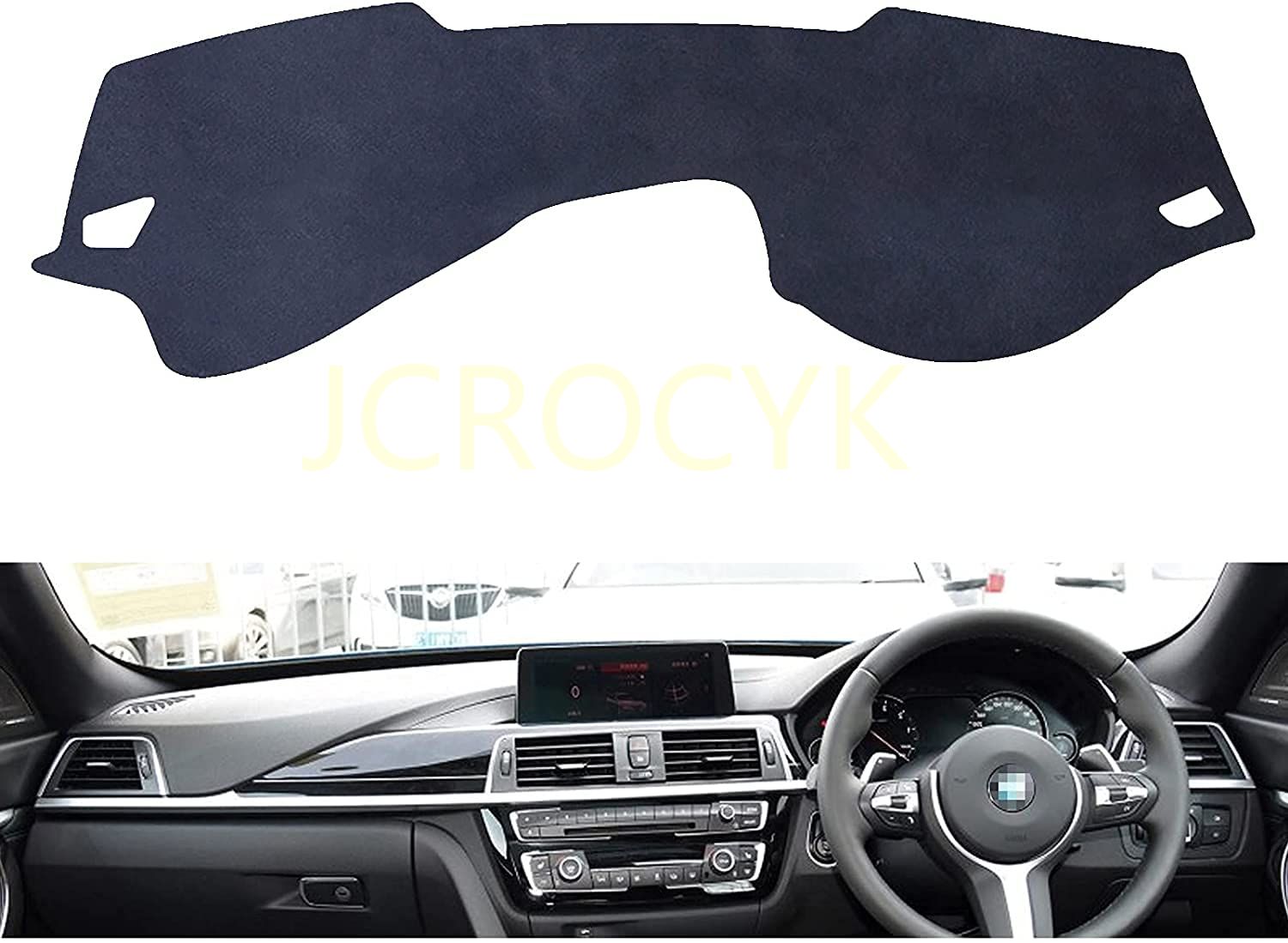 適合新型 BMW 3 シリーズ GT F30 F31 F32 F33 F34 2013~2019ダッシュボードマット ダッシュボード用の抗紫外線パッド、日焼け防止 車内 ダッシュボードカバー 保護マット耐熱性 右手運転【レザー 素材】