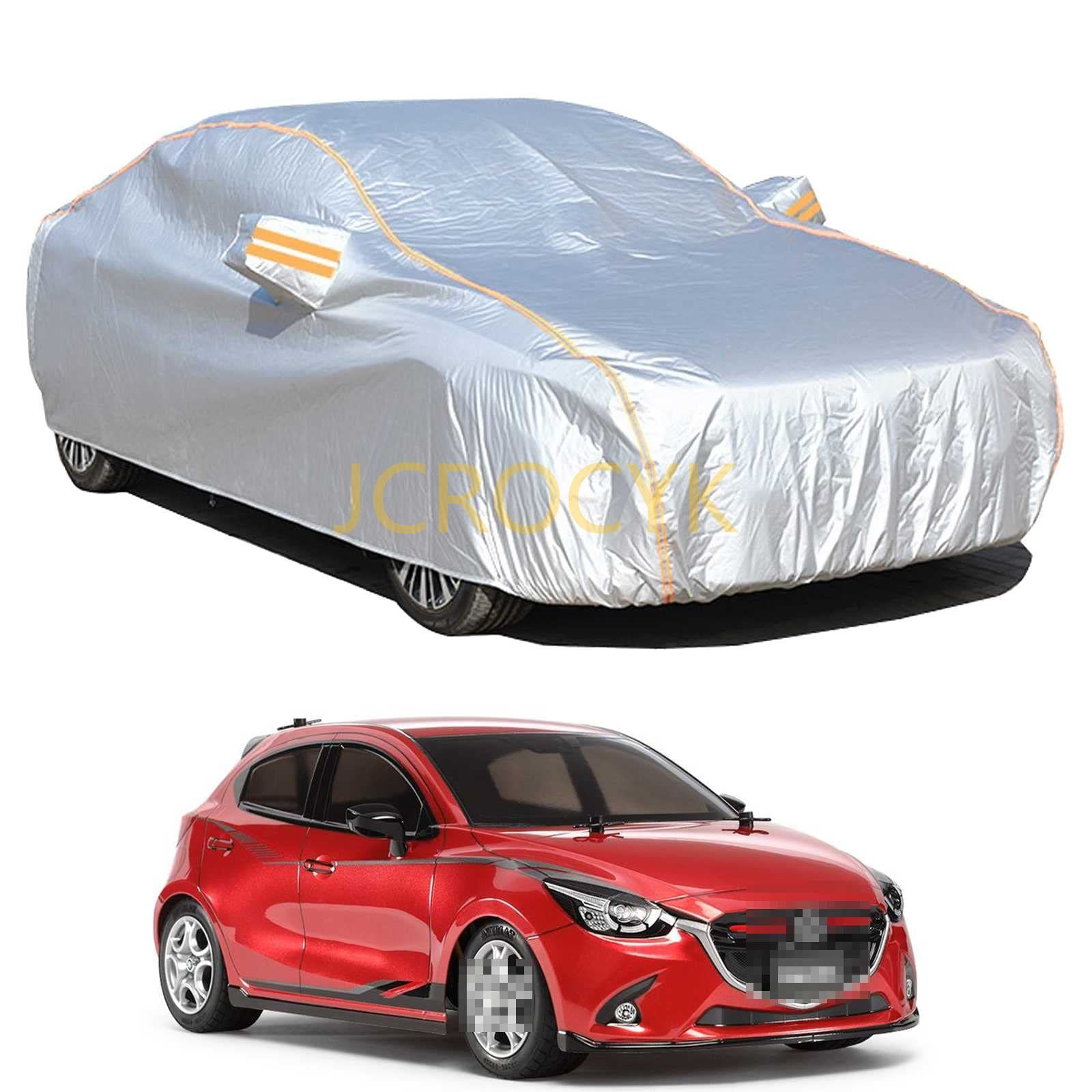 自動車カバー Mazdaマッダ デミオ DJLFS DJLAS DJ5FS DJ5AS DJ3FS 2014年9月〜現行 専用設計 ボディーカバー 防水 防風 防雪 防塵 防輻射紫外線 黄砂 台風対策 車体カバー 全天候型保護カーカバー ボディカバー 蛍光反射付き 四季適用