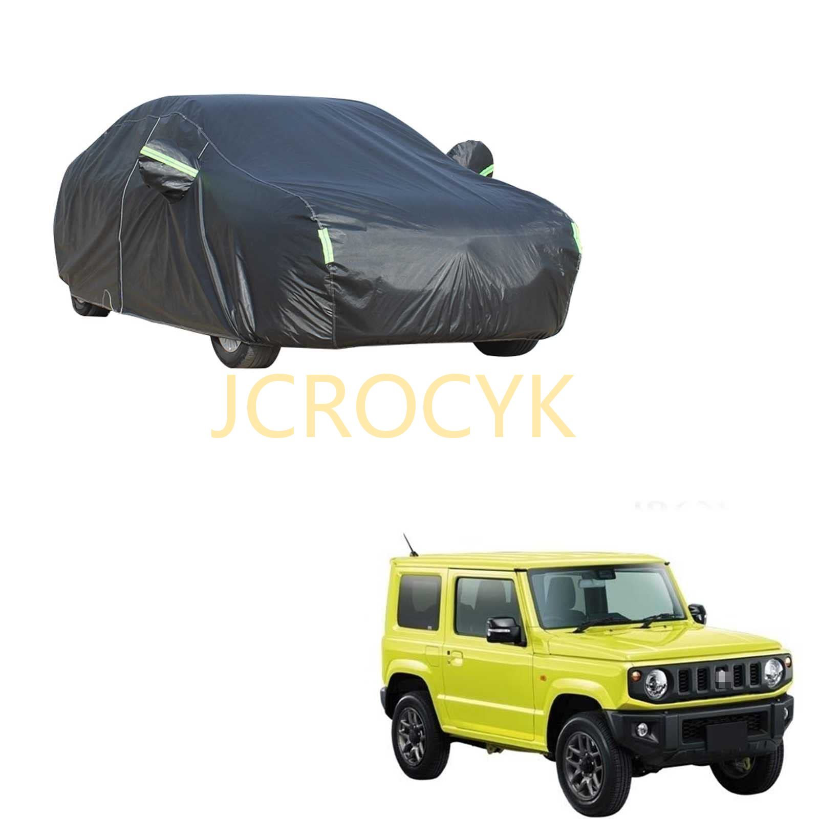 カーカバー スズキ ジムニー JB64W 2018年7月〜現行 専用カバー 純正 カーボディカバー 全天候型保護カーカバー UVカット 凍結防止カバー 防水性ボディー車カバー絶縁自動車カバースクラッチ耐性 (収納袋付)