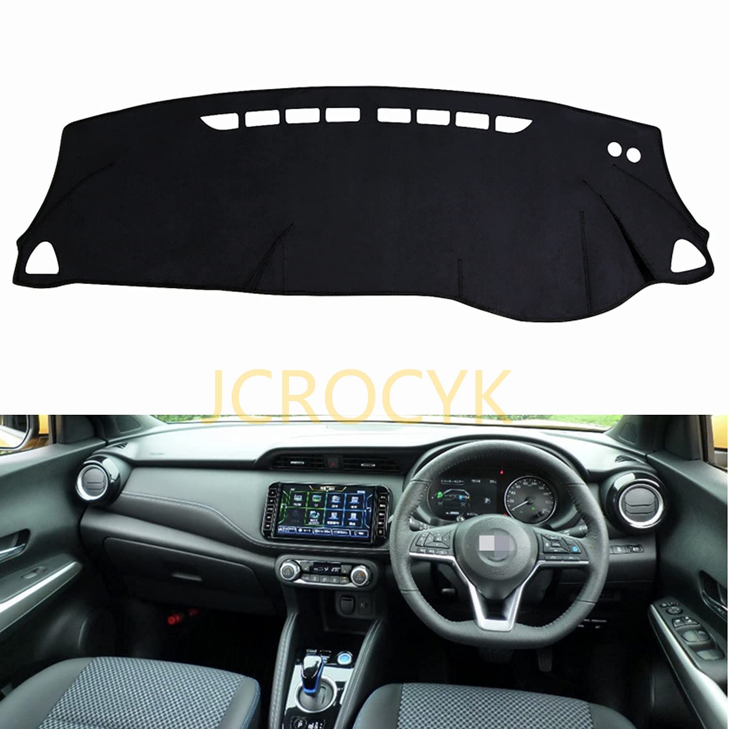 車内ダッシュボードマット適合日産キックス 2代目 KICKS P15型 2020年6月〜現行ダッシュボードカバーフランネル素材 日焼け防止 ダッシュボード用の抗紫外線パッド車種専用設計インテリアアクセサリー耐熱性 耐久性 右手運転