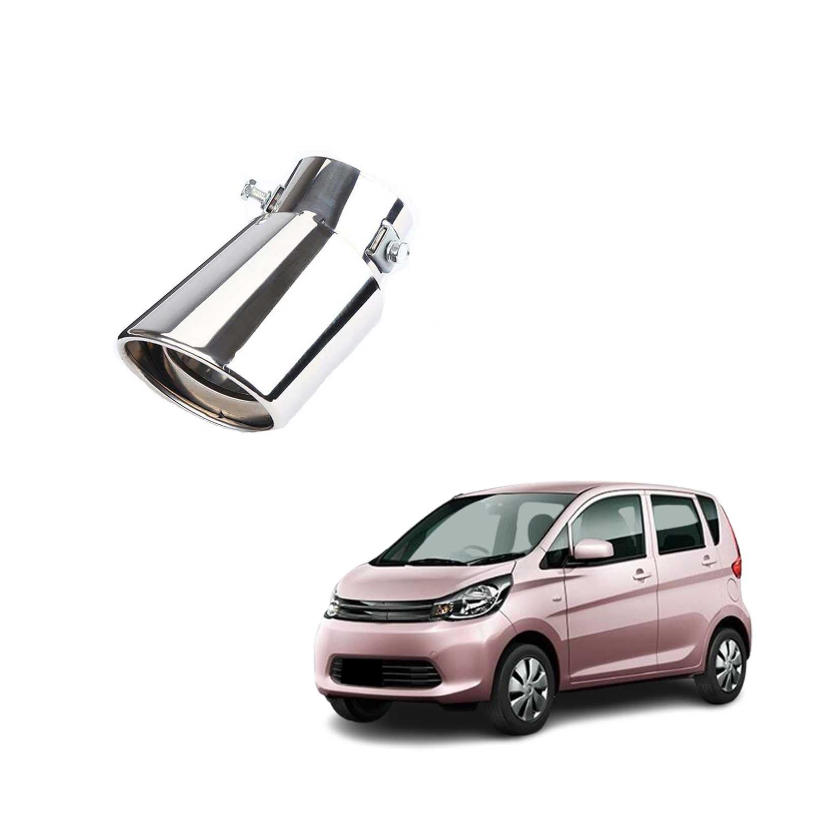 車外用品 ステンレス製 マフラーカッター 三菱eKワゴン B11W型 2013年6月-2019年3月 対応 オーバル 下..