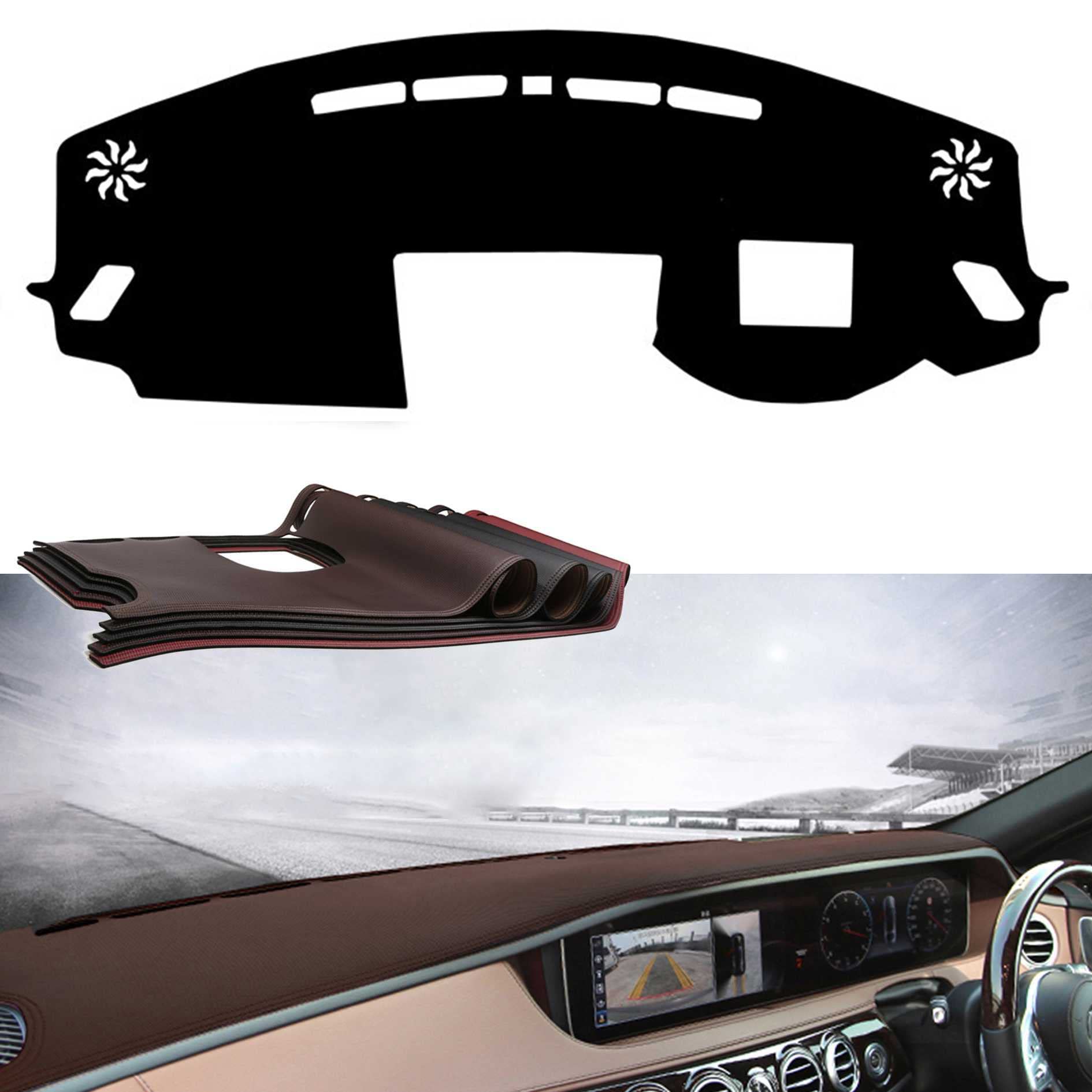 三菱 エクリプス クロス ECLIPSE CROSS (2017-2025年）専用 ダッシュボードマット ダッシュボードカバー 車種専用設計 日焼け防止 ダッシュボード紫外線ライト保護マット インテリアアクセサリー 右手運転 耐熱性 耐久性ECLIPSE CROSS HUD付き レザー 素材