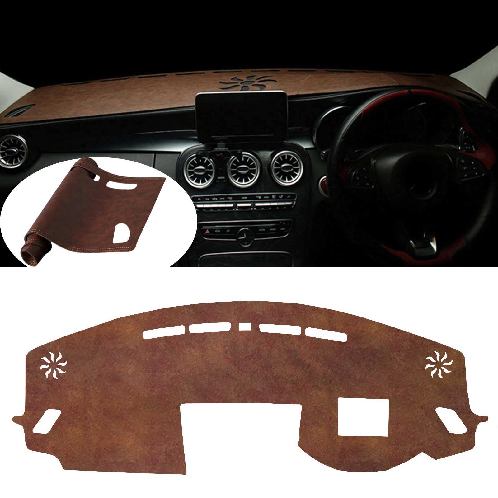 深海レザー素材 ダッシュボードマット 適合三菱 エクリプス クロス ECLIPSE CROSS (2017-2025年）ダッシュボード 日焼け防止 マット ダッシュボードカバー 保護マット 車種専用設計 トセンターコンソール 内装パーツ インテリア アクセサリー 1Pセット フラット表示機能付