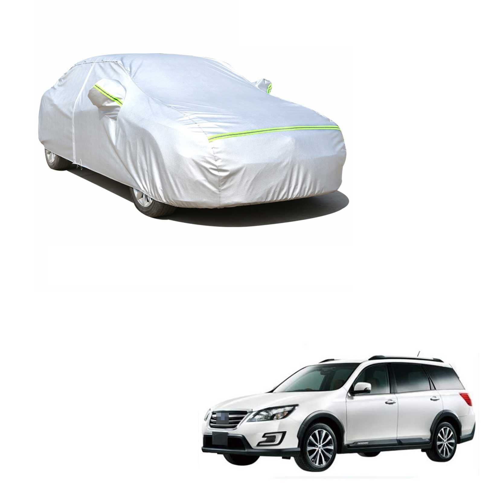 カーカバー スバル エクシーガクロスオーバー7 YAM 2015年4月〜 専用カバー 純正 カーボディカバー 全天候型保護カーカバー UVカット 凍結防止カバー 防水 防塵 スクラッチ耐性 (収納袋付)