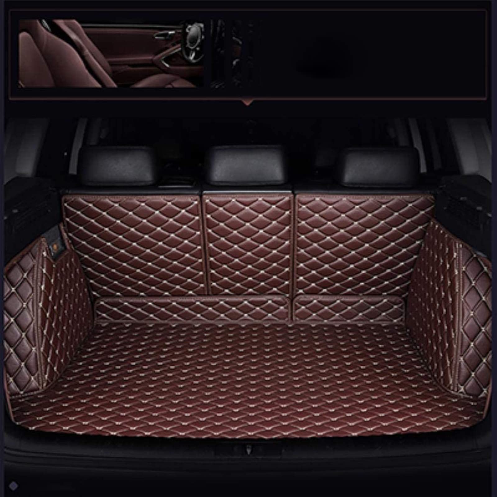 カスタム 車の トランクマット スバルフォレスター(Forester) 2008-2021 XPE レザー ラゲッジマット カーゴマット フルセット防水車トランクマット すべての天気、 耐摩擦、 耐汚れ、 内装パーツカーアクセサリー