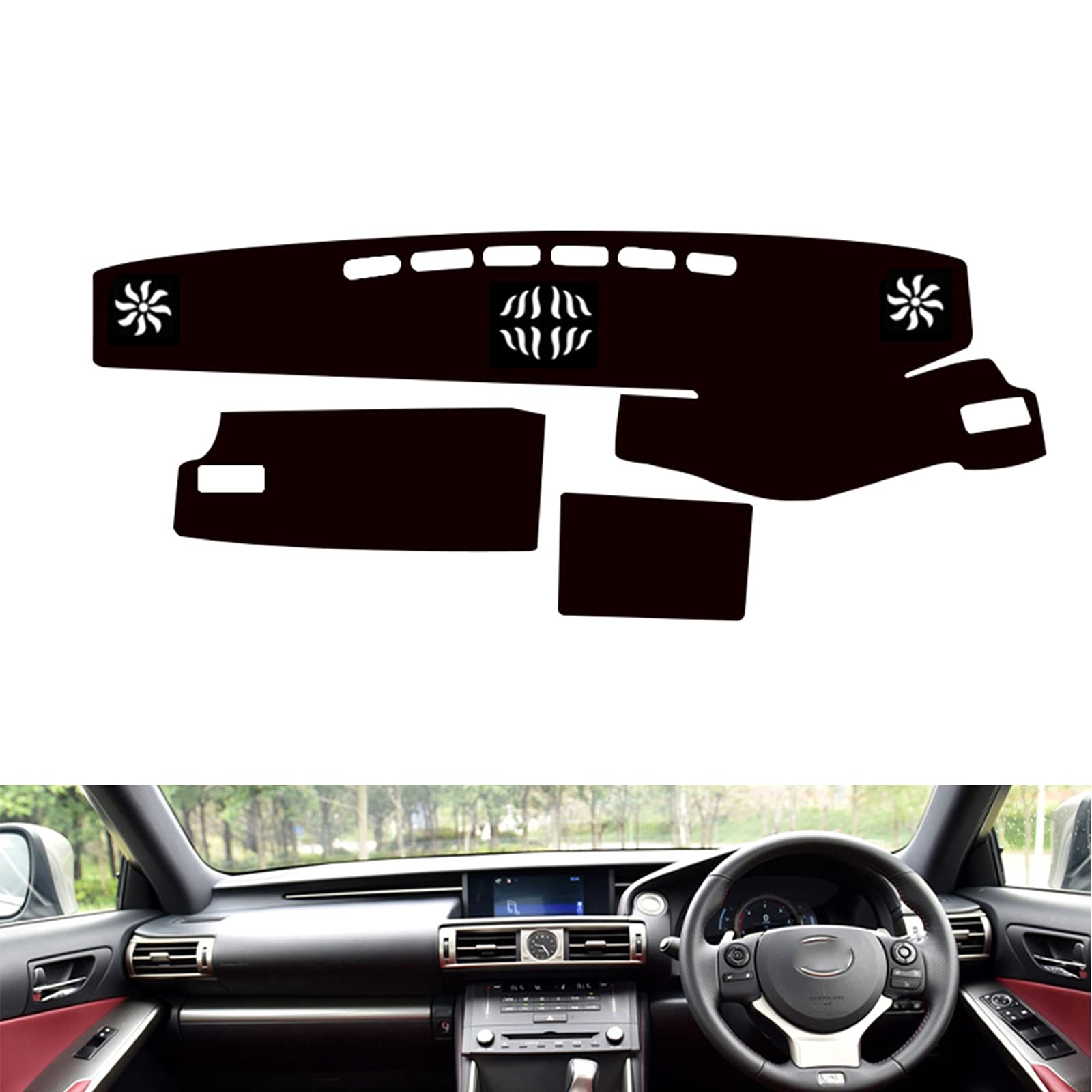 ダッシュボードマット適合 レクサスIS 2006-2011、2013-2019車種専用設計ダッシュボードカバー日焼け防止 ダッシュボード用の抗紫外線パッドインテリアアクセサリー耐熱性 耐久性 右手運転