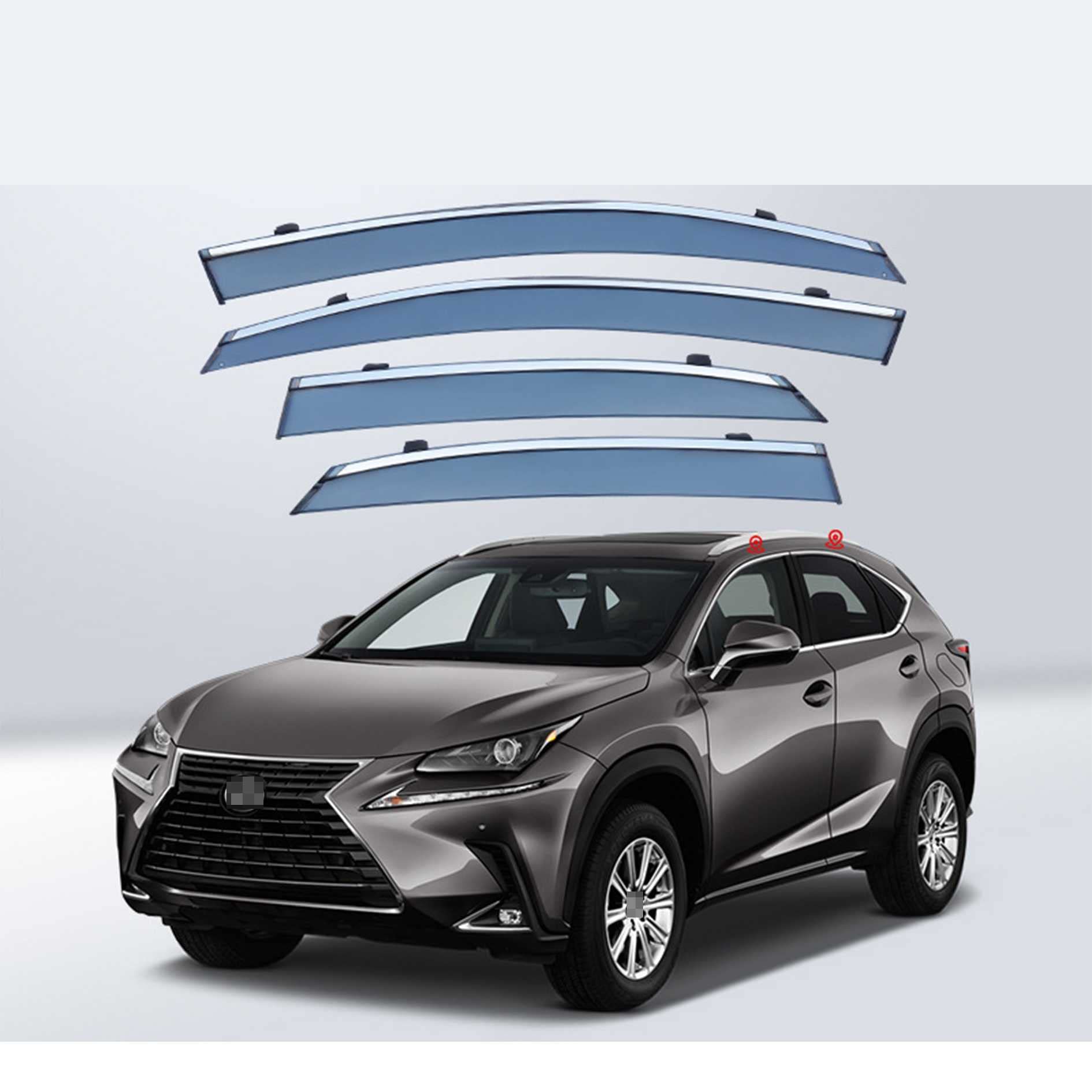 レクサス NX 車用サイドバイザーLEXUS NX300 NX300h (2014年7月-2021年5月) 車種専用ドアバイザー サイ..