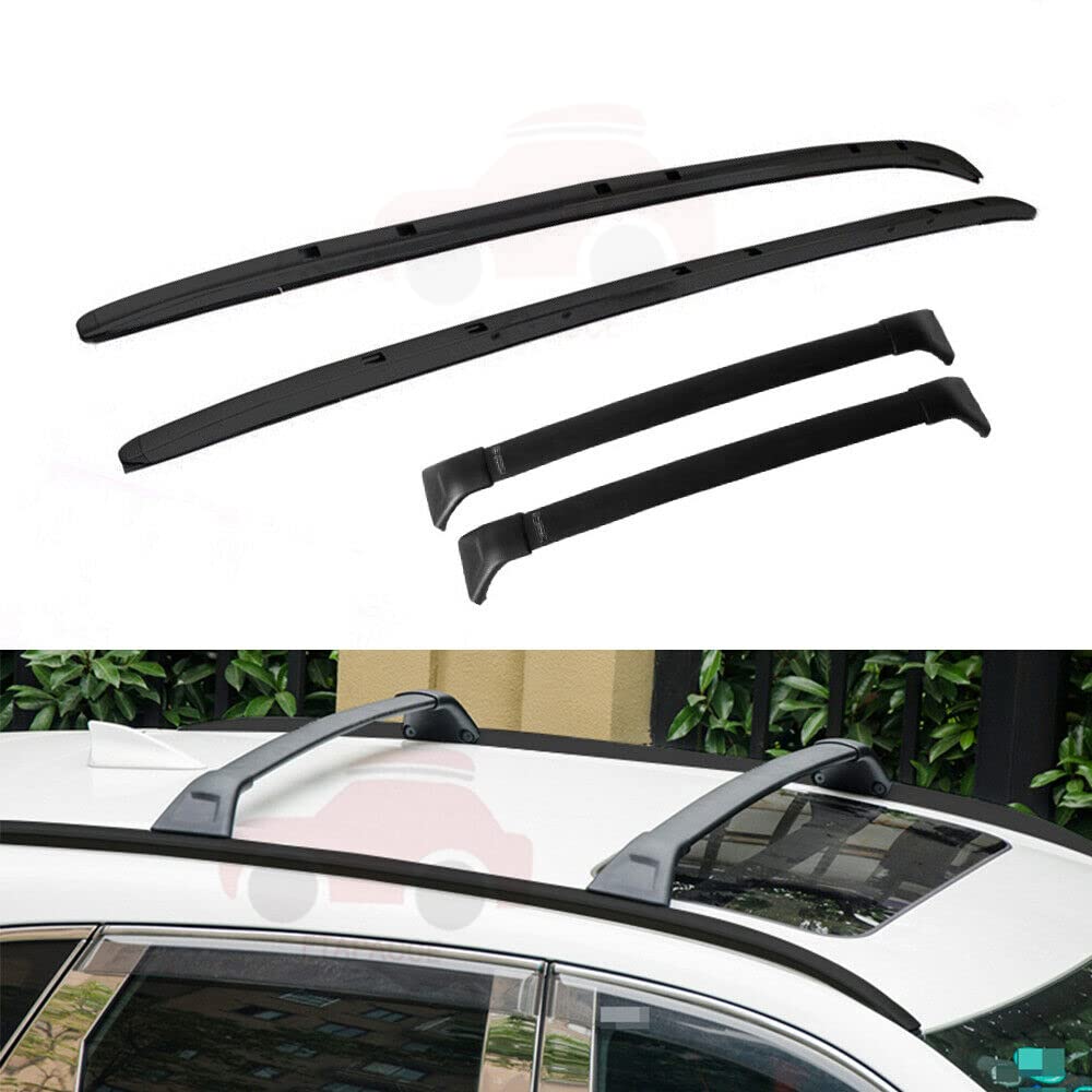 ルーフレールラック クロスバーキット 4個 Mazda CX-3 CX3 2016-2022 カーゴクロスバー ラゲッジキャリア (ブラック)