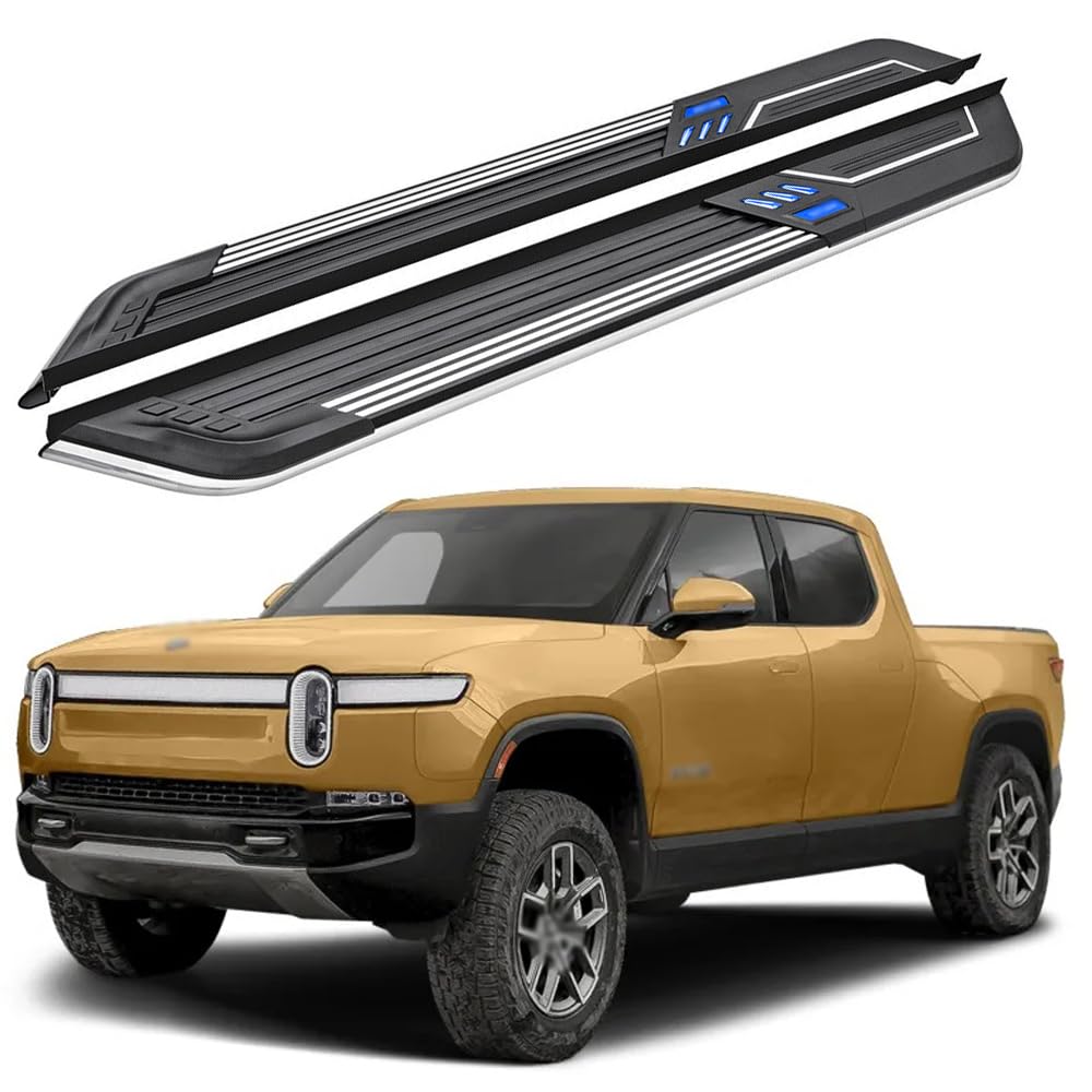 Rakuten - サイドステップ ランニングボード ナーフバー サイドペダルプロテクター Rivian R1T 2022 2023 (SW) 用 2個