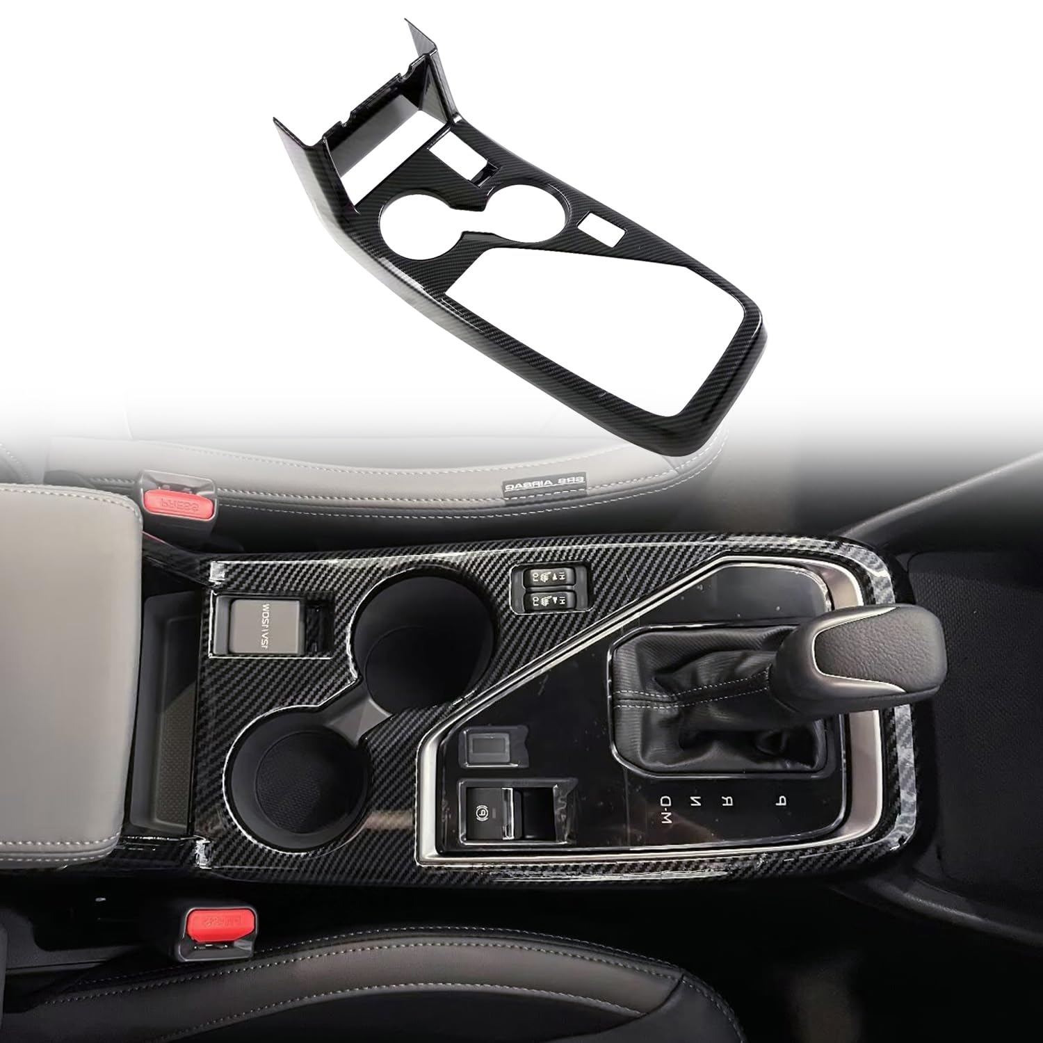 スバル クロストレック 新型 GU系 R4.12~ インプレッサ R5~ GU系に適用センターコンソール ギア シフト パネル カバー カップホルダー ドリングホルダー インテリアパネル 内装パーツ ドレスアップ ガーニッシュ アクセサリー カーボン調 ABS