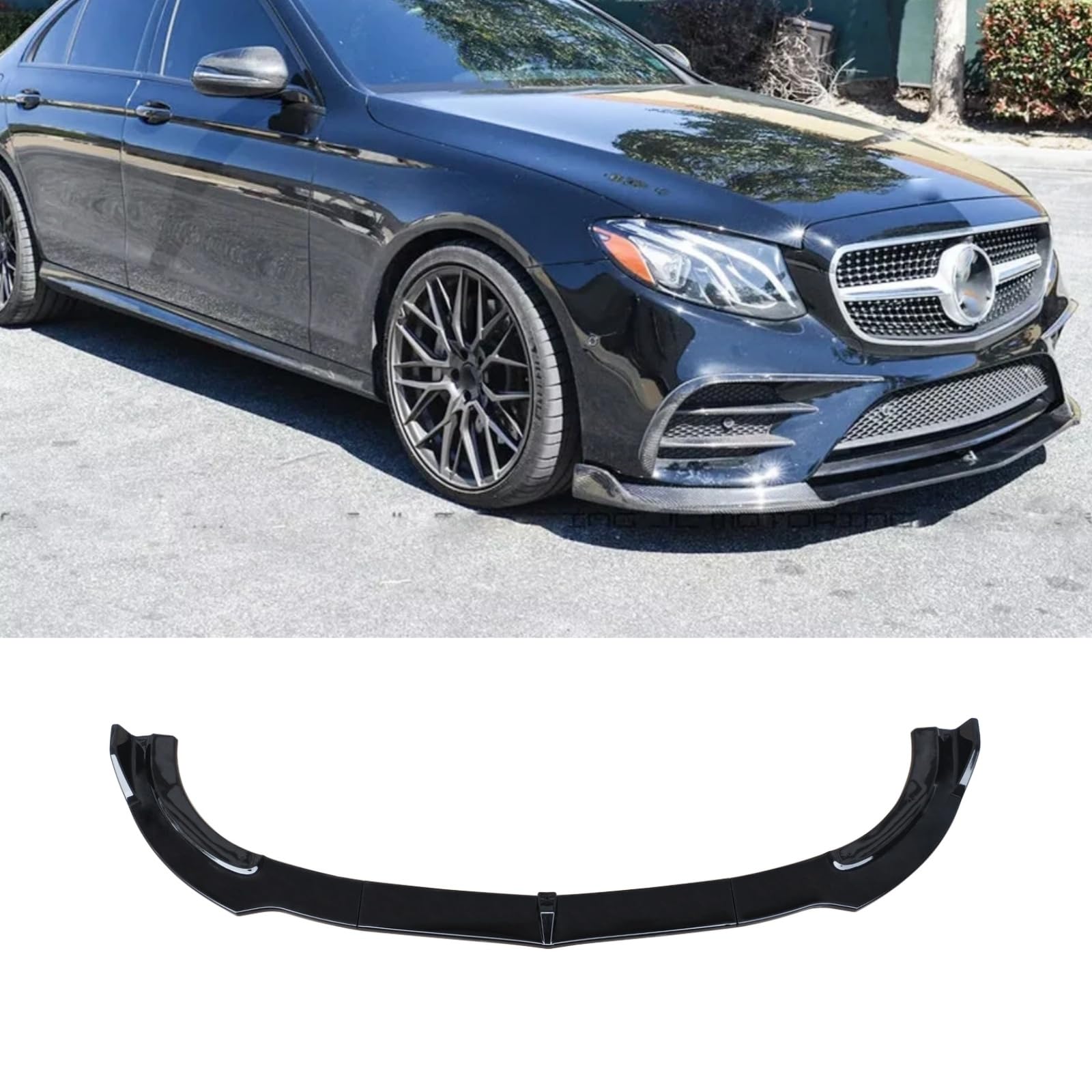 フロントスポイラー 2016-2019 ベンツ Eクラス W213 スポーツ 専用 ABS樹脂製 艶あり光沢ブラック リッ..