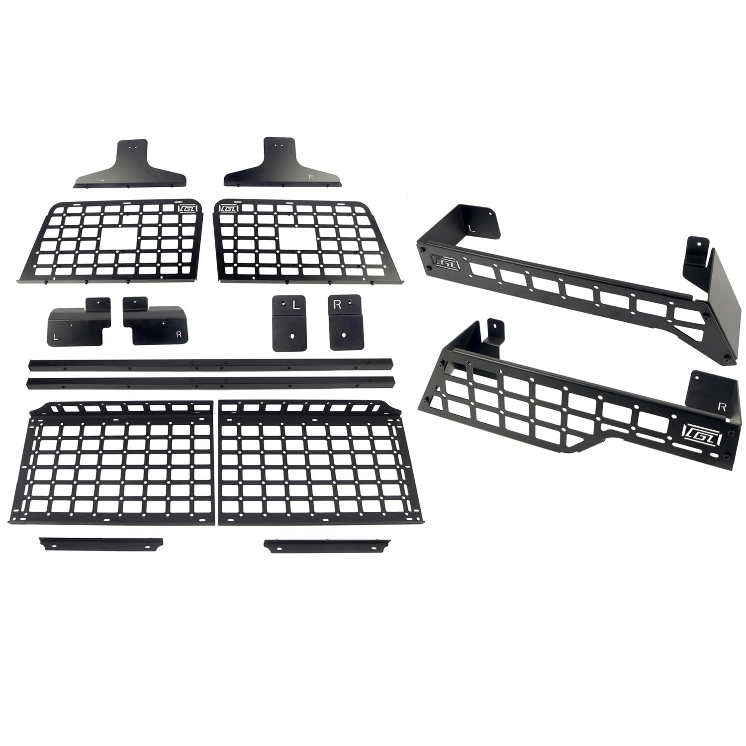 メルセデス ベンツ 新型 W463A Gクラス G63 G350d G550 G400d 2018.06〜2023に適用アルミ合金 リアトランク収納ラック 荷室 拡張棚 荷物棚 耐重 スペース活用 無加工 簡単取付 旅行収納ブラケット 吊り下げ収納 (サイドラック＆左右収納セット＆クロスラック)