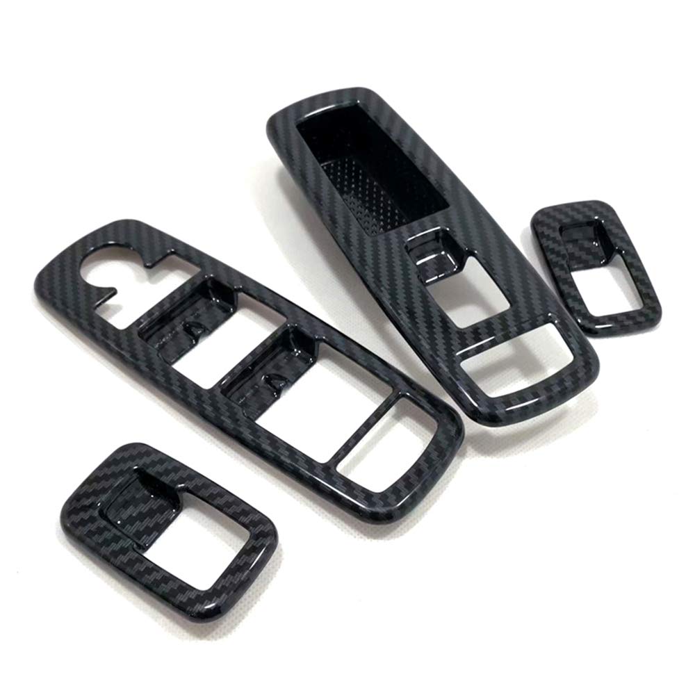 ウィンドウ リフト ボタン フレーム 4枚 カーボン調 ABS カバー リム ジープグランド チェロキー Jeep Grand Cherokee 4代目 WK2 2011-2021 に適用